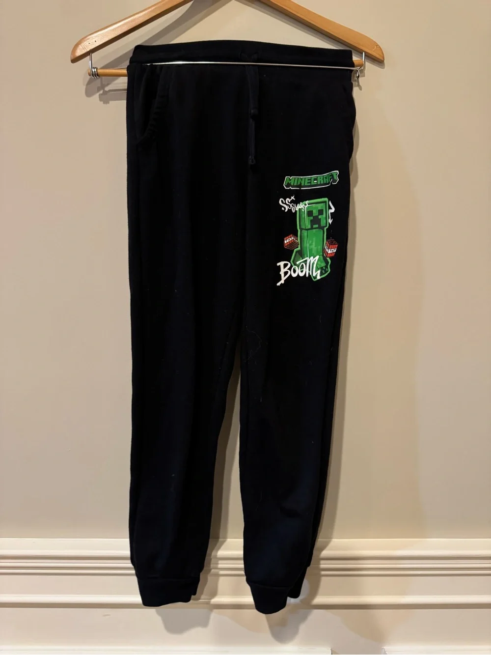 Minecraft Boys Black Creeper Graphic Jogger Pants